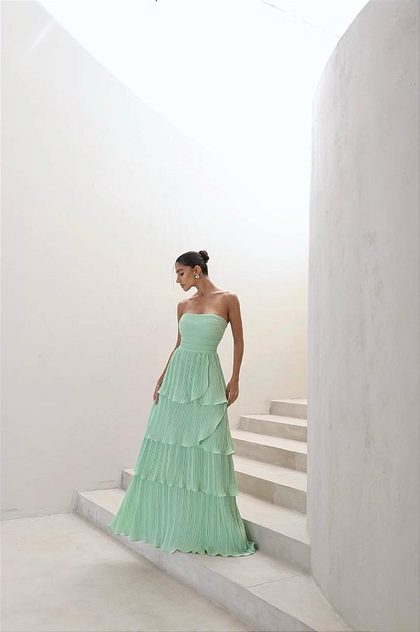 Vestido Longo Glenda Verde Menta