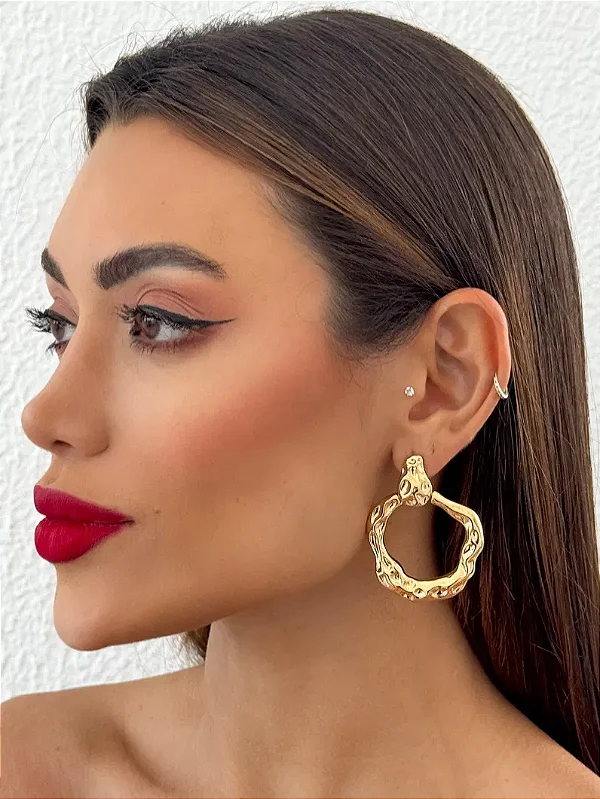 Brinco Folheado Delux Dourado