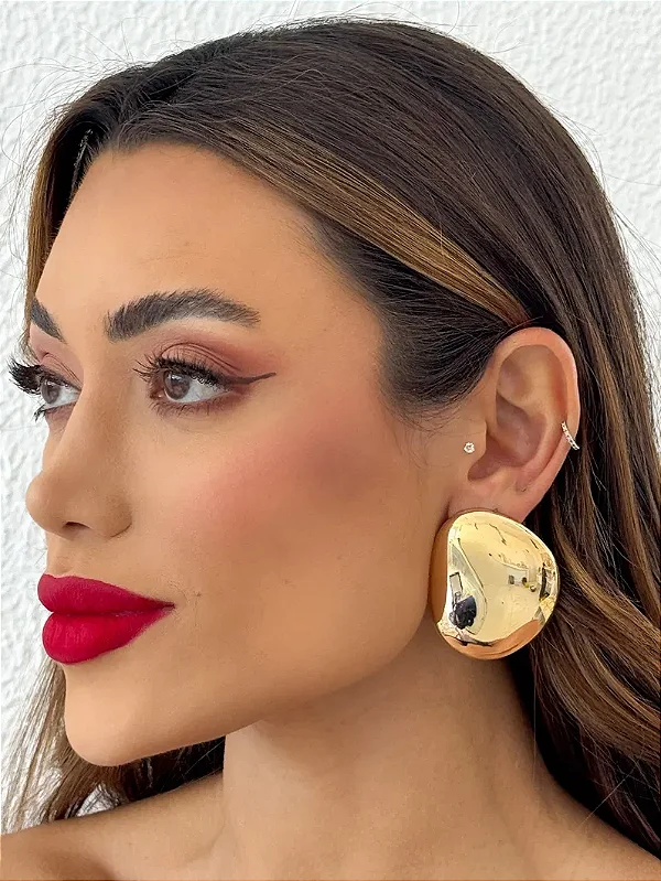 Brinco Folheado Gota Dourado