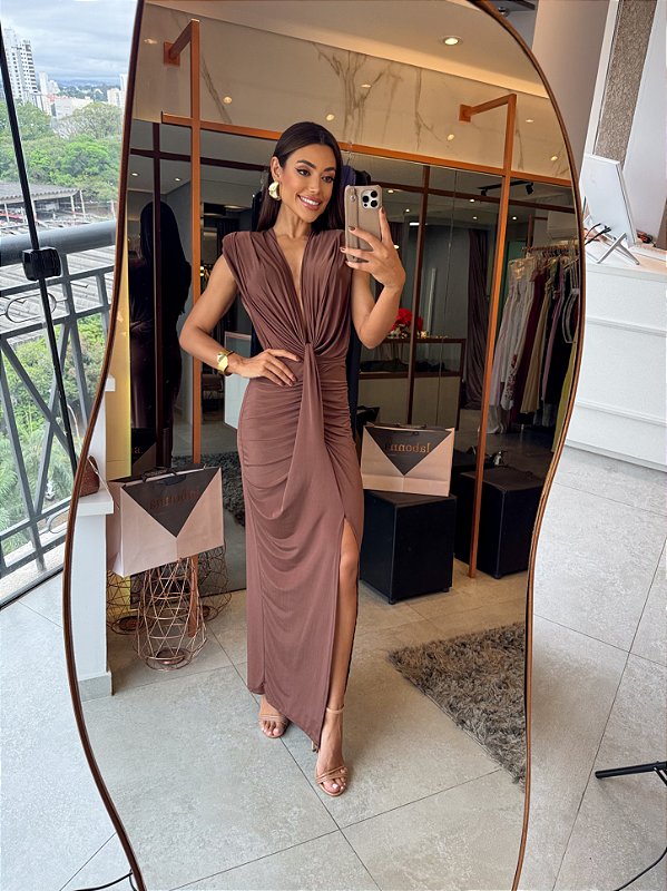 Vestido Longuete MC Tave Marrom