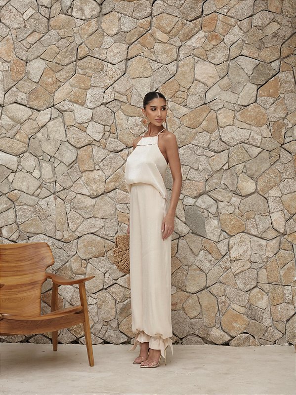 Conjunto Crepe Acetinado Laila Pérola