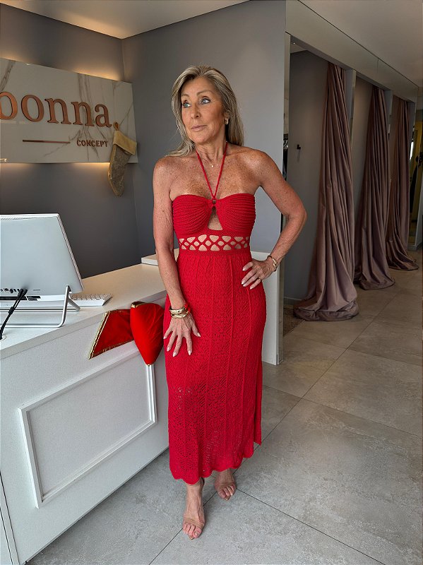 Vestido Tricot Lua Vermelho