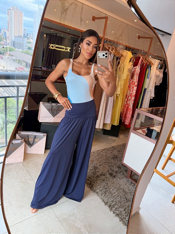 Calça Pantalona Dreams Azul Marinho