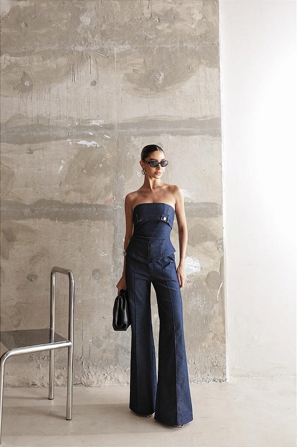 Conjunto Sarja Tomara Que Caia Jenny Azul