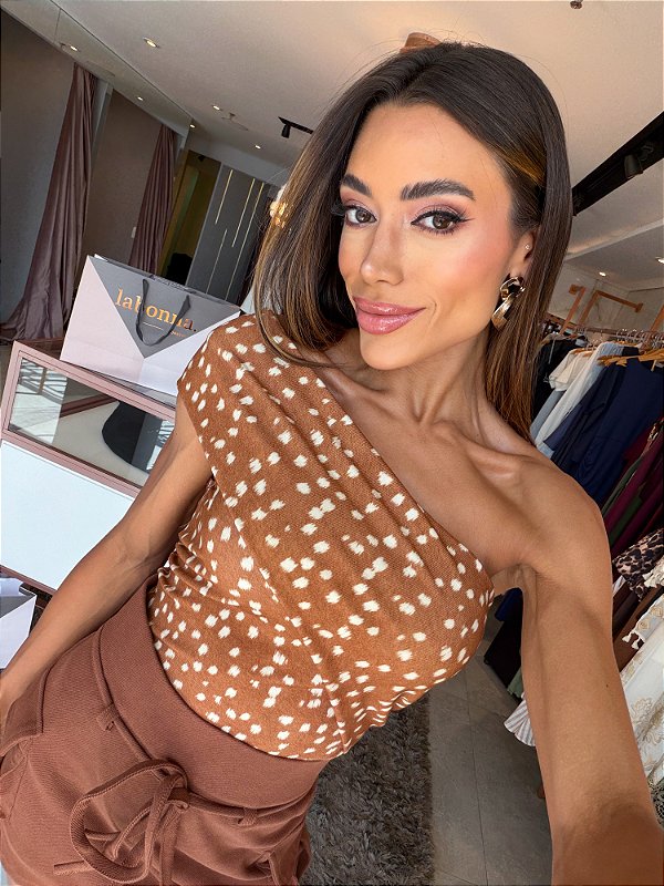Blusa Bambi Um Ombro Caramelo