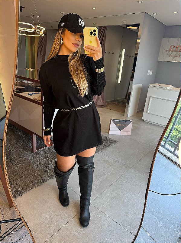 Mini Vest Tricot Luana Preto