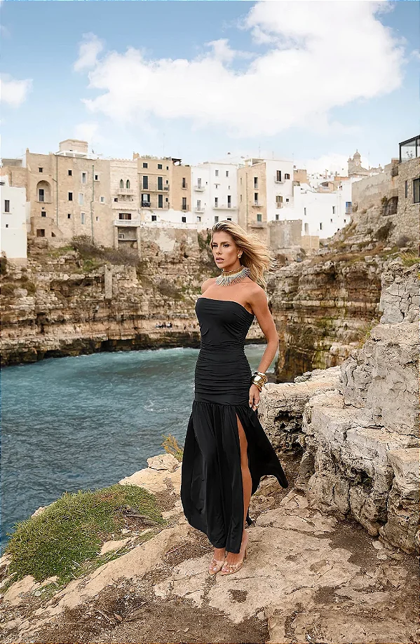 Vestido Jersey Tomara Que Caia Paula Preto