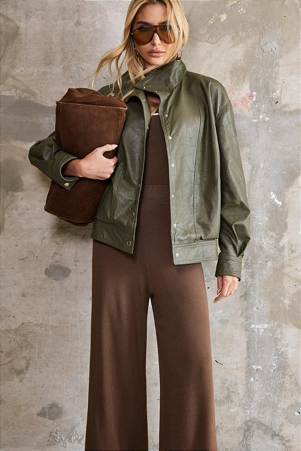 Jaqueta Bomber Courino Lilian Verde