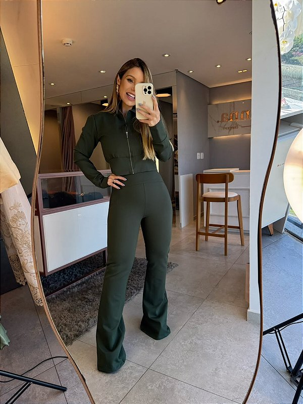 Calça Lipo Flare Modeladora Ami Roma Verde
