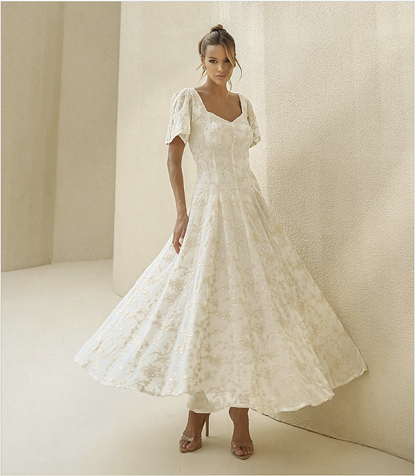 Vestido Longuete Bordado Macario Off