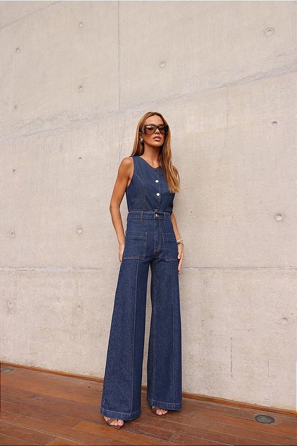 Calça Jeans Bolsos Agnes