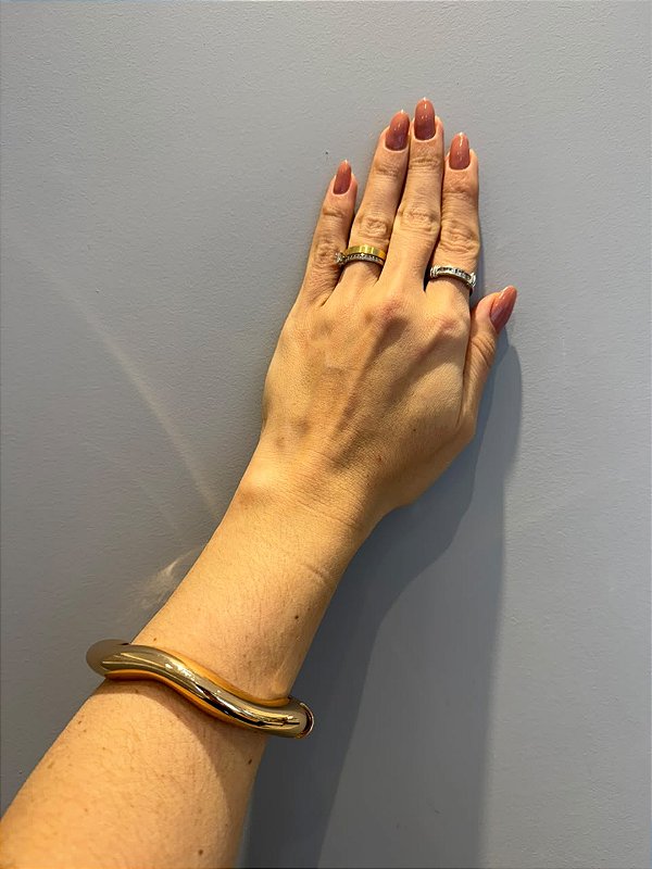 Bracelete Dourado Curvas Larissa
