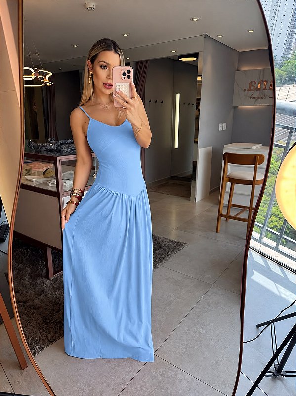 Vestido Longo Allure Mia Azul Claro