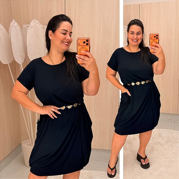 Vestido indiano Preto Plus Size