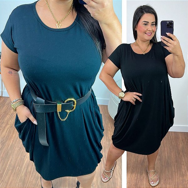 Vestido indiano Preto Plus Size