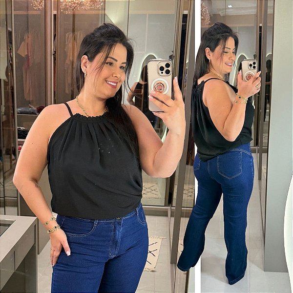 Blusa Gola Duna Preto Plus Size