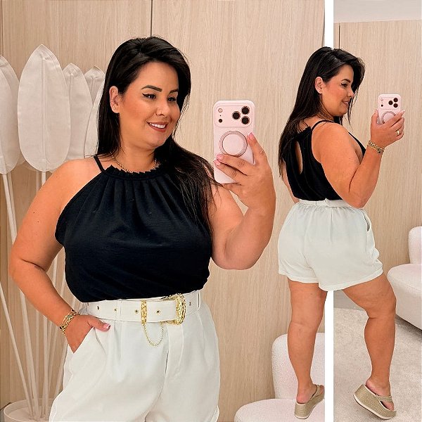 Blusa Gola Duna Preto Plus Size