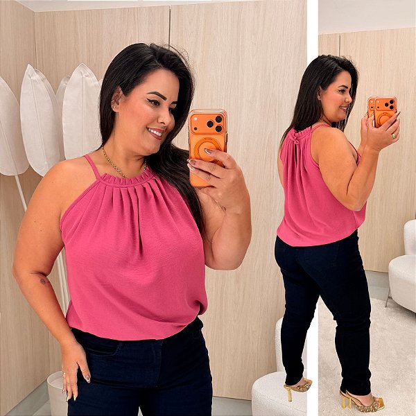 Blusa Gola Duna Pink Plus Size