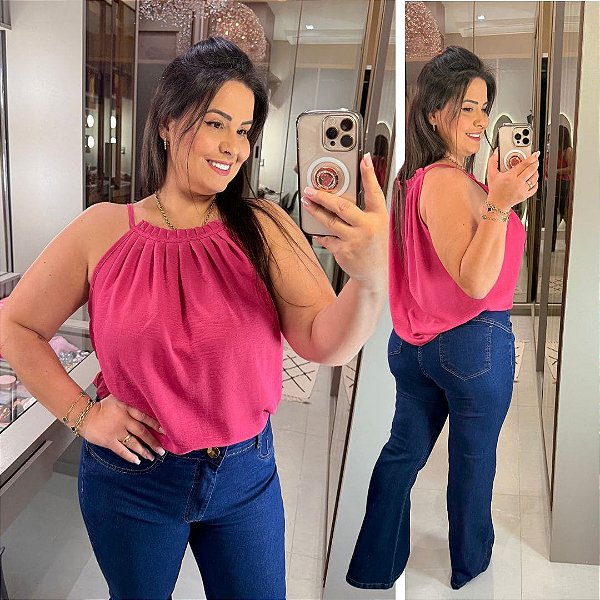 Blusa Gola Duna Pink Plus Size