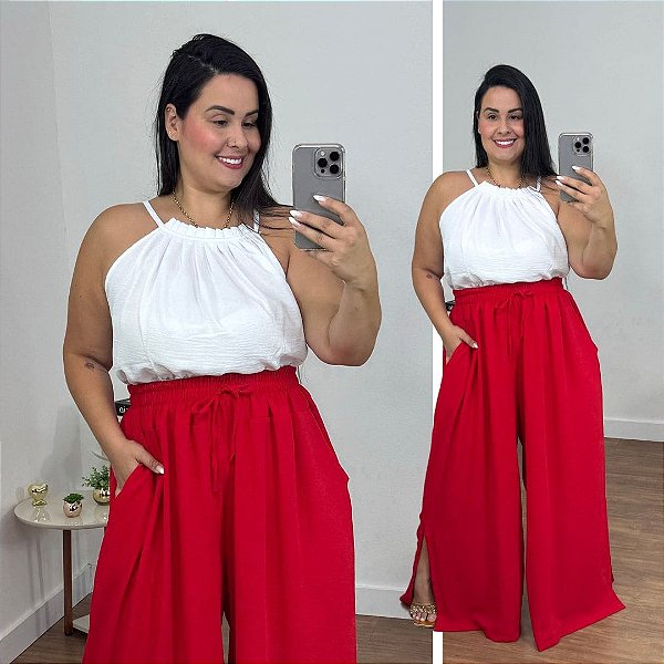 Blusa Gola Duna Branco Plus Size