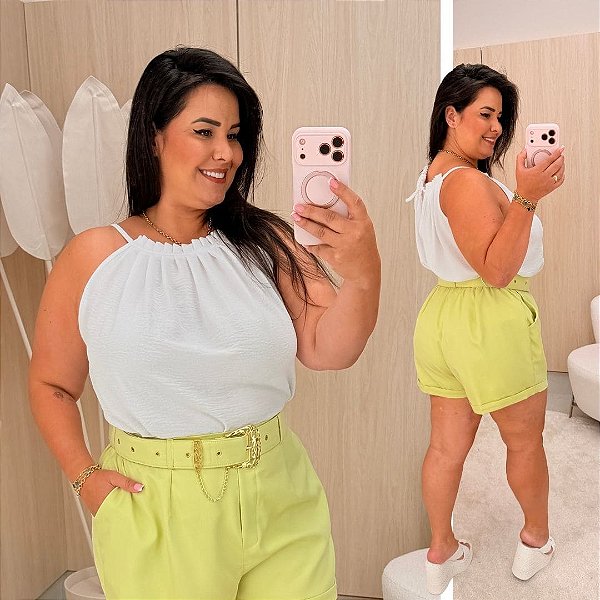 Blusa Gola Duna Branco Plus Size