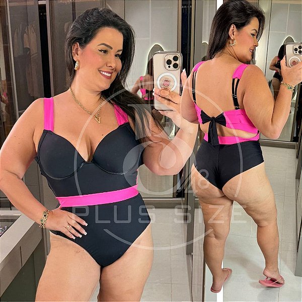 Maiô Glamour Pink Plus Size Praia