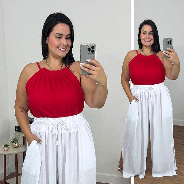 Blusa Gola Duna Vermelho Plus Size