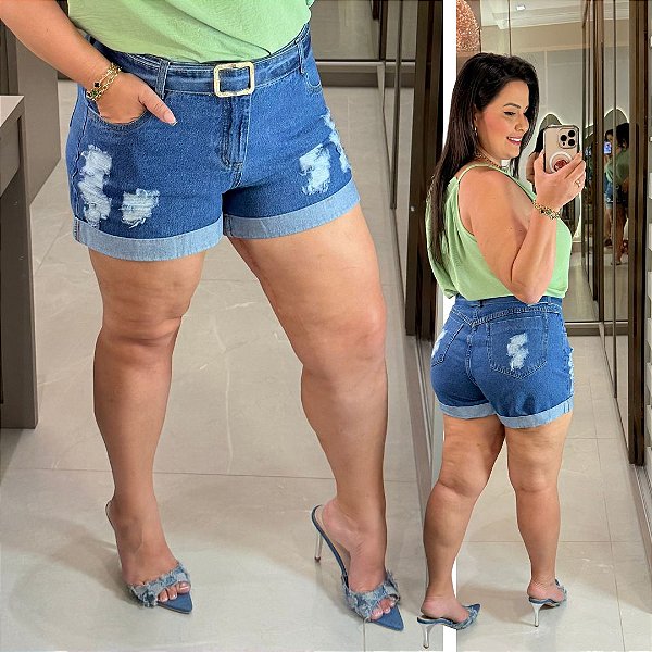 Short Jeans Awa Bianca Plus Size