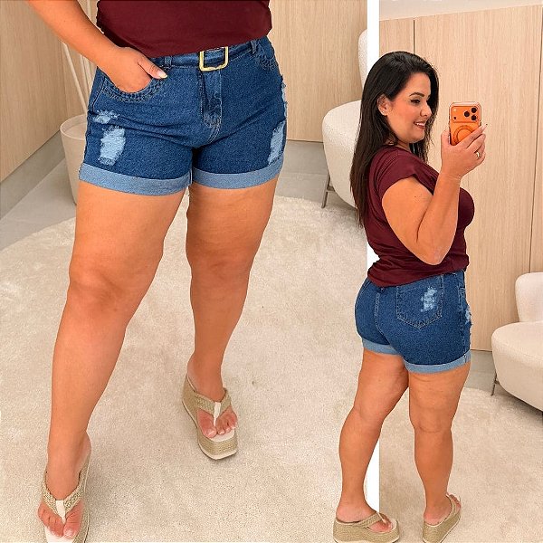 Short Jeans Awa Bianca Plus Size