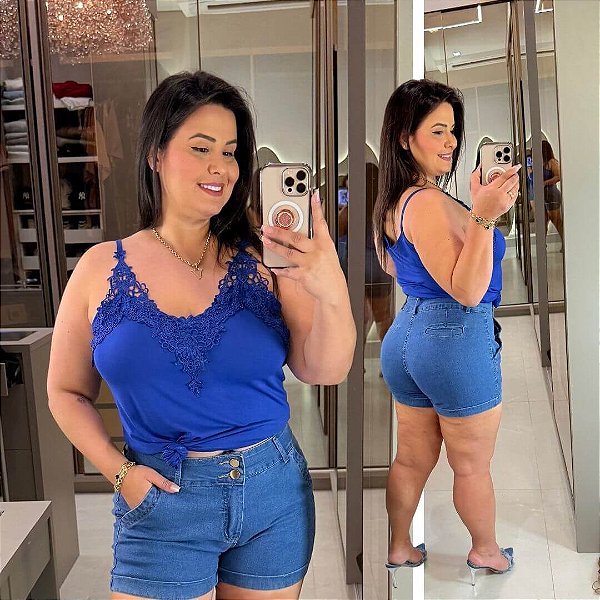 Alcinha Gripper Azul Royal Plus Size