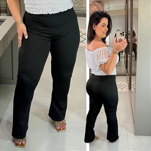 Calça Bailarina Suplex Preto Plus Size