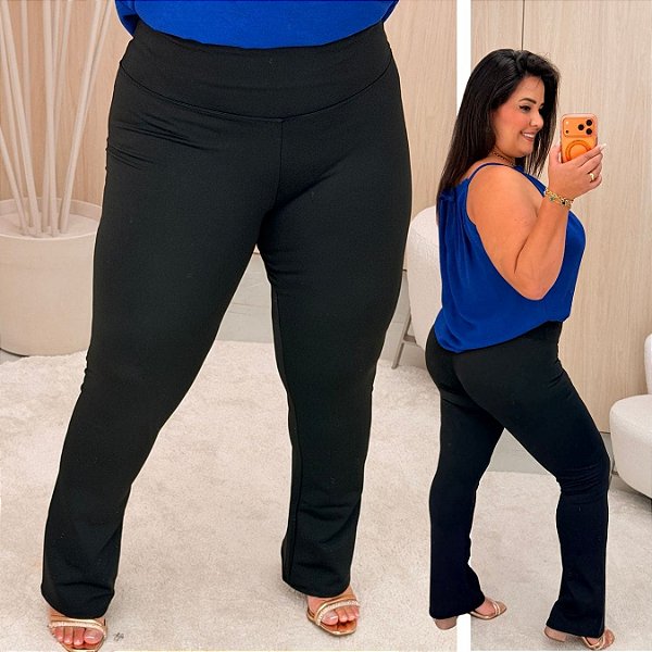 Calça Bailarina Suplex Preto Plus Size