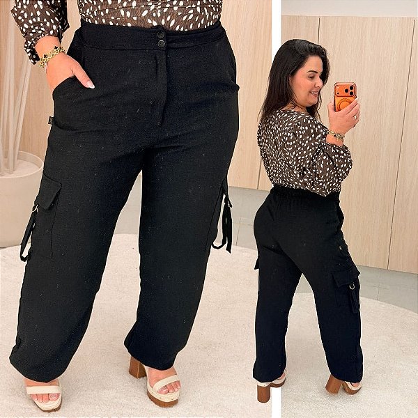 Calça Pantalona Fivela MG Plus Size