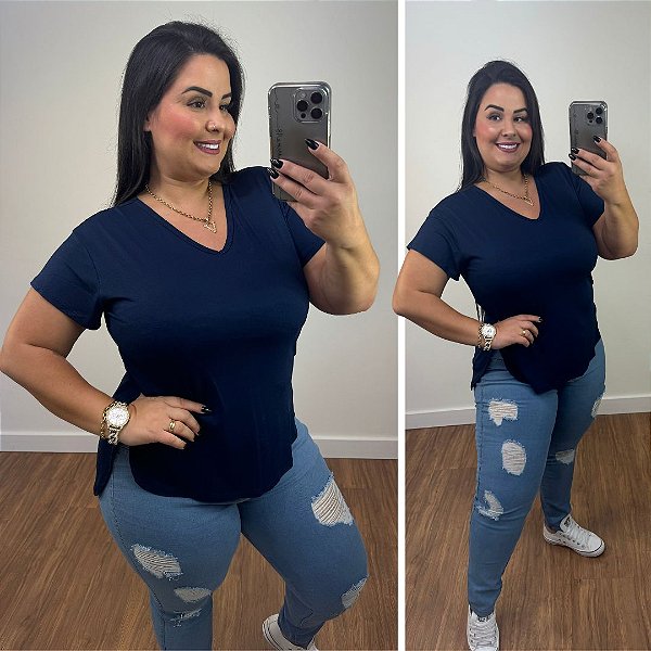 Vest Legging Básica Azul Marinho Plus Size