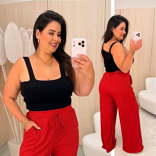 Top Alça Modal Preto Plus Size