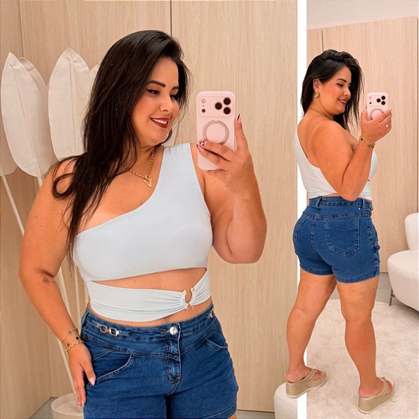 Cropped Nula Argola Vivi Branco Plus Size
