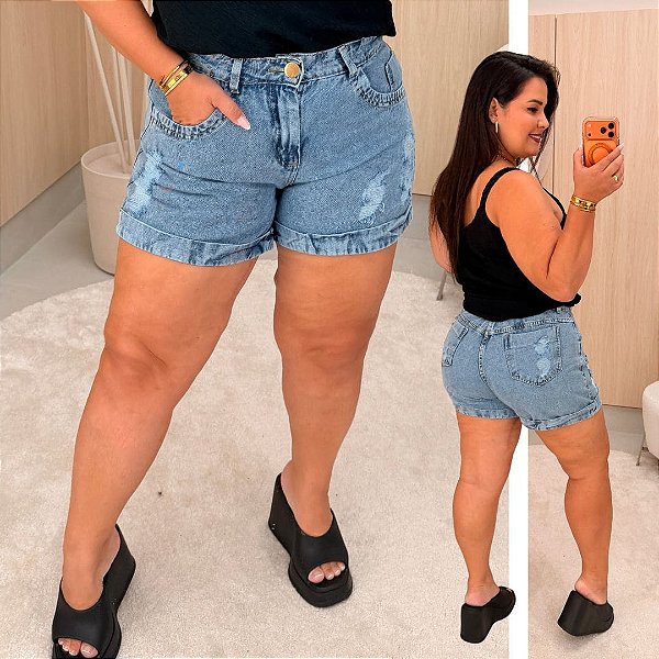 Short Jeans Awa Marisa Destroyed Plus Size
