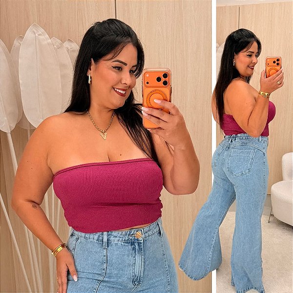 Top Faixa Lupita Fúcsia Plus Size