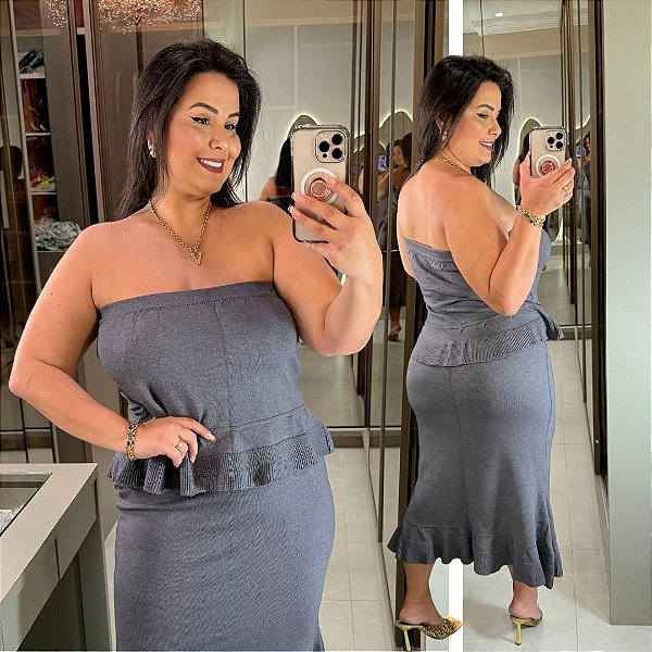 Conjunto Modal Tomara Que Caia Chumbo Plus Size