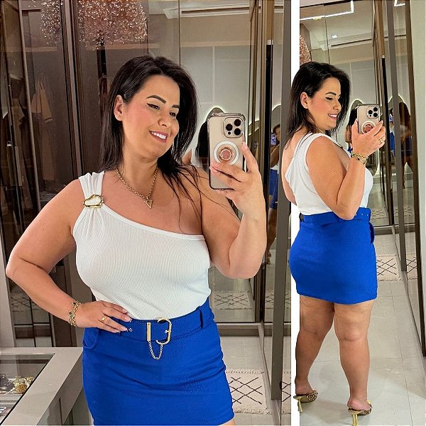 Cropped Ribana Malu Branco Plus Size