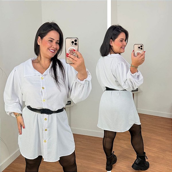 Camisão Duna Branco Plus Size