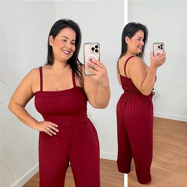 Conjunto Duna  Vip Rebeca Vinho Plus Size