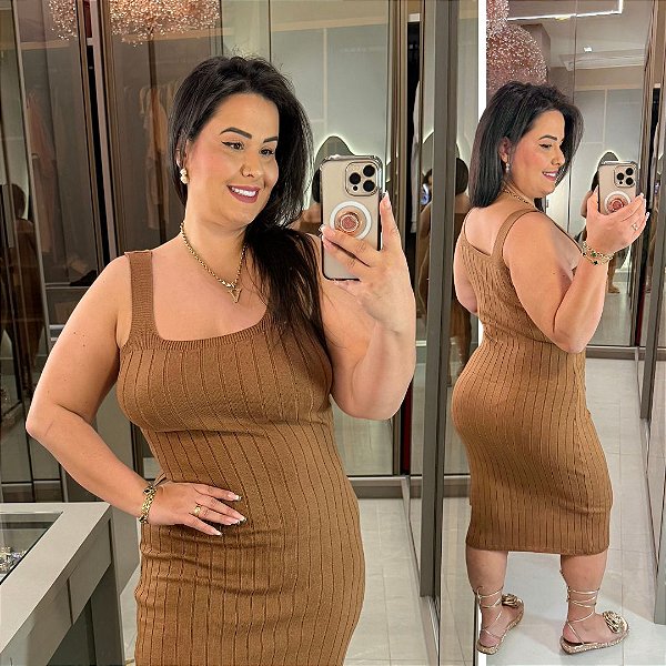Vestido Modal Alina Kaki Plus Size