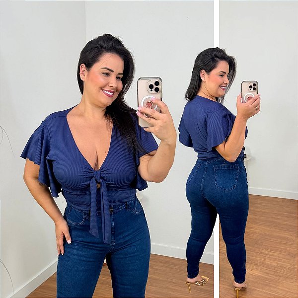 Blusa Leide Azul Plus Size