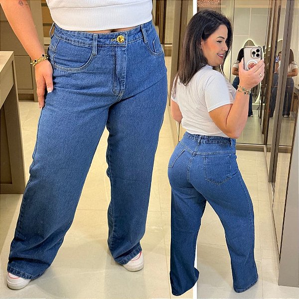 Calça Jeans Awa Carolina Wide Leg Plus Size