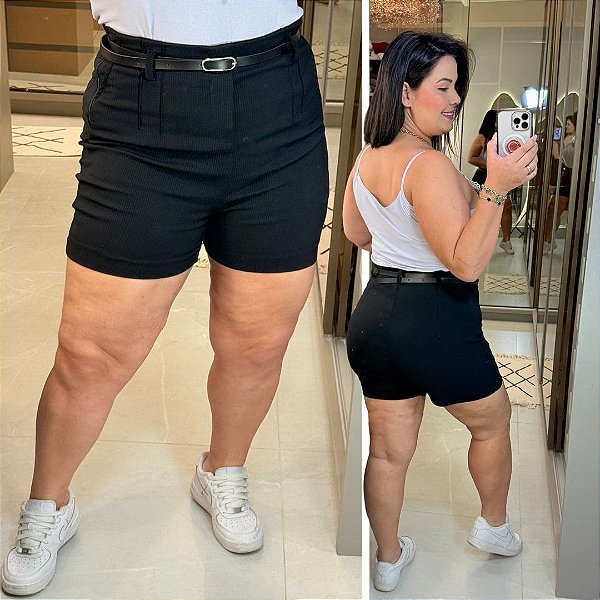Short Zara Vip Fernanda Preto Plus Size