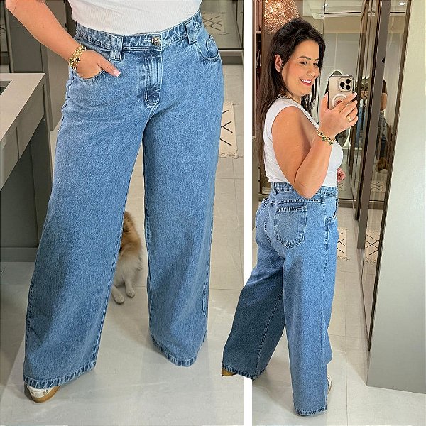 Calça Jeans FF Brenda Wide Leg Plus Size