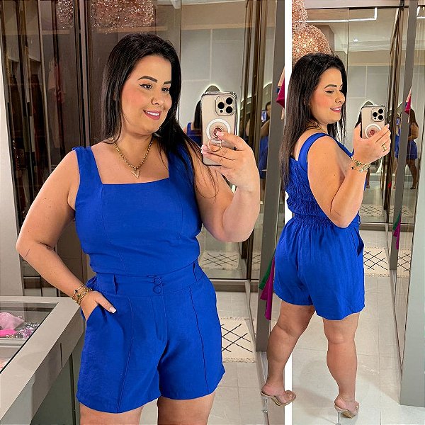 Conjunto Maya Azul Royal Plus Size