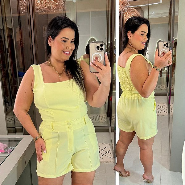 Conjunto Maya Amarelo Plus Size