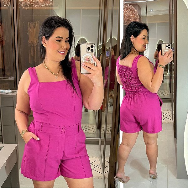 Conjunto Maya Fúcsia Plus Size